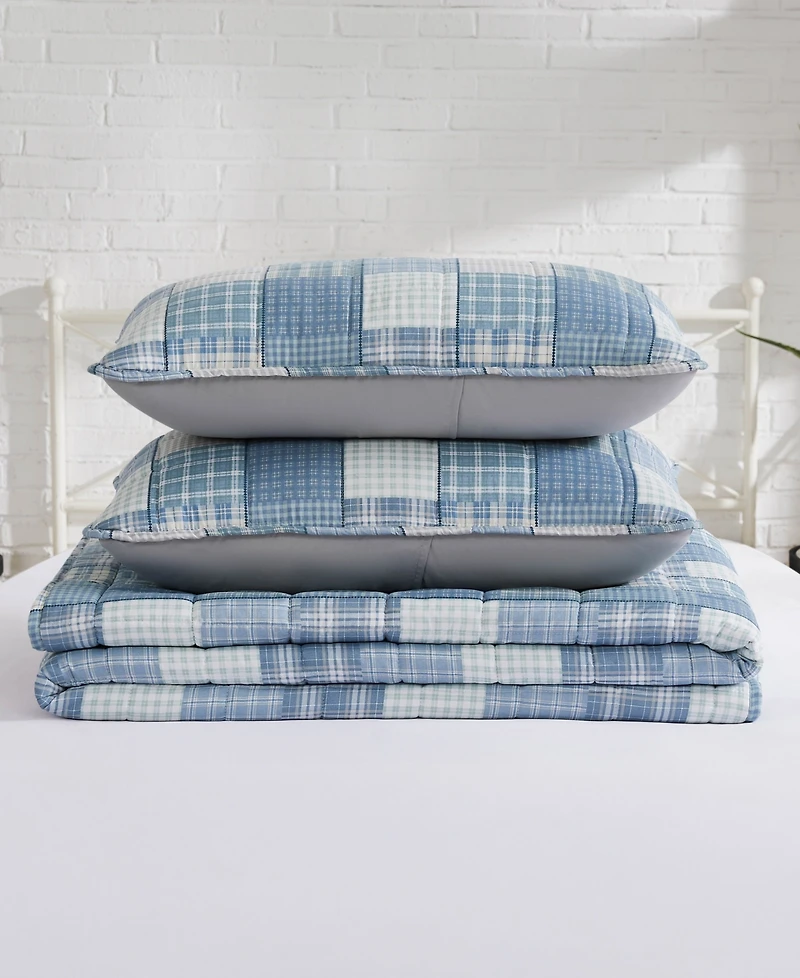 Lucky Brand Plaid Patchwork Reversible 3-Pc. Quilt Sets, King