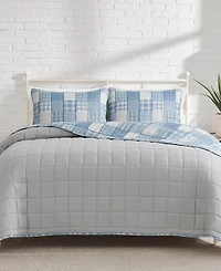 Lucky Brand Plaid Patchwork Reversible 3-Pc Quilt Sets, Full/Queen