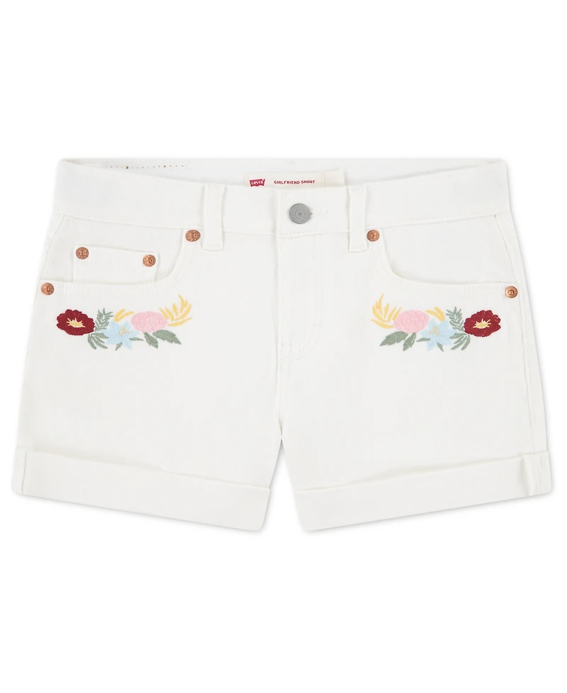 Levi's Girls' 7-16 Embroidered High-Rise Crochet Applique Shorts