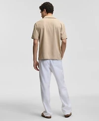 Sun Stone Mens Textured Chevron Knit Camp Shirt Linen Blend Straight Leg Pants Created For Macys