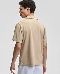 Sun + Stone Men's Textured Chevron Knit Short Sleeve Button-Front Camp Shirt, Created for Macy's