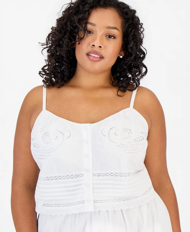 And Now This Trendy Plus Cotton Openwork Top, Macy's Exclusive