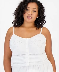And Now This Trendy Plus Cotton Openwork Top, Macy's Exclusive