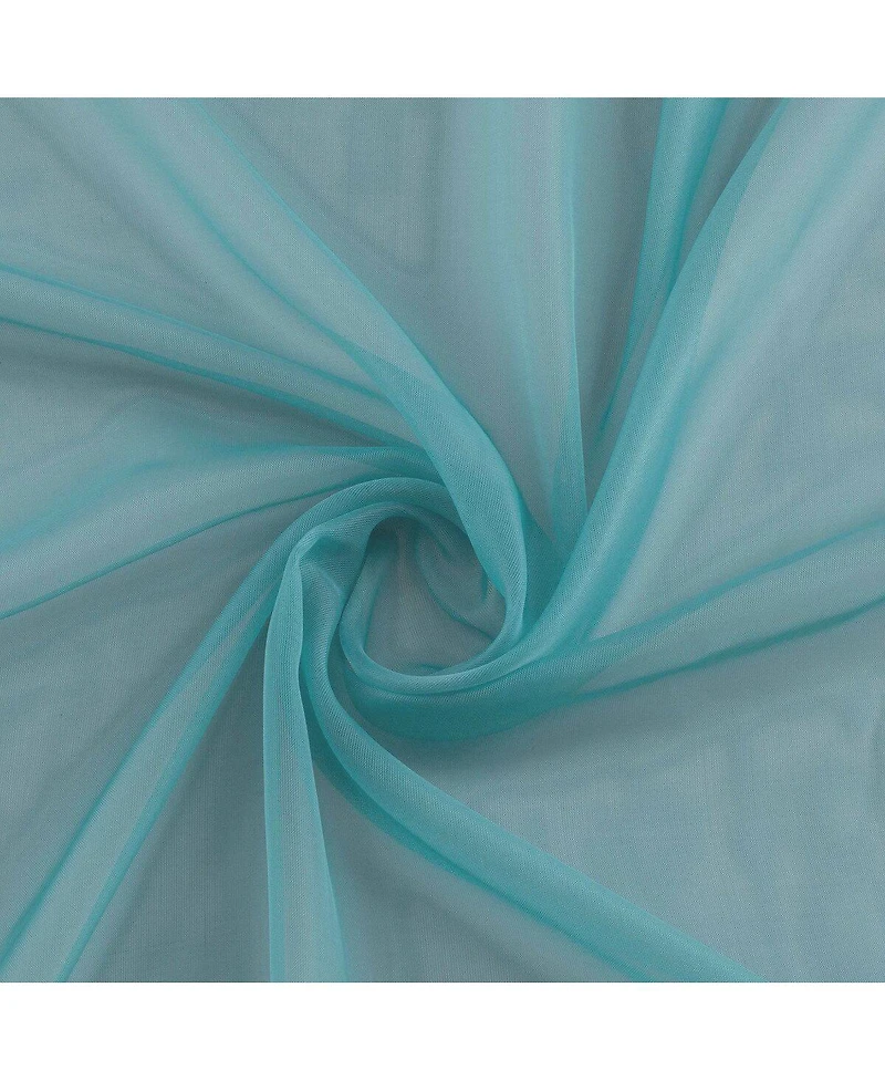 Kate Aurora Coastal Pastel Colored Light & Airy Sheer Voile Window Curtains - 52 in. W x 84 L, Baby Blue