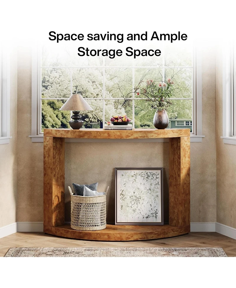 Tribesigns 2-Tier Wooden Console Table for Living Room, 47.24" Farmhouse Entryway Table for Foyer