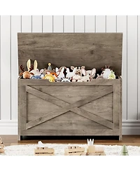 gaomon 30" Wooden Storage Chest with Safety Hinge
