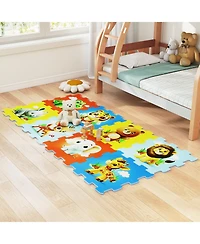 Slickblue 8 Pieces Educational Animal Foam Play Mat for Babies