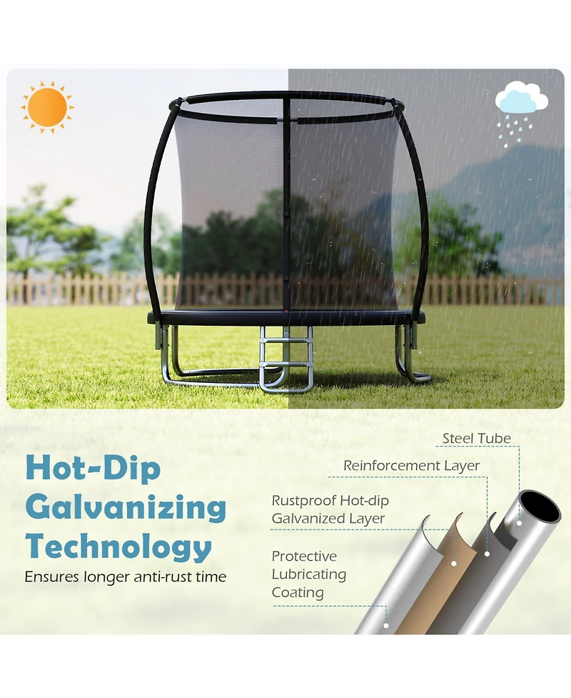 Slickblue 8FT Backyard Recreational Trampoline Heavy-Duty Build