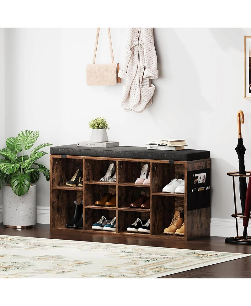 gaomon 41" Padded Seat Shoe Bench