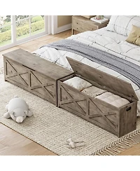 gaomon 47.2" Wooden Storage Chest with Safety Hinges