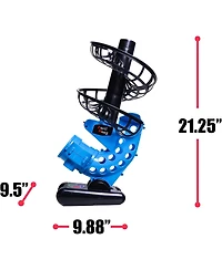 Furlihong Portable Baseball Pitching Machine with Bat and 12 Training Balls Battery Powered with 3 Adjustable Launch Angles for Kids and Beginners