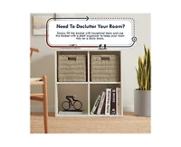 Ornavo Home 6 Pack Paper Wicker Storage Cube Bin Shelf Basket