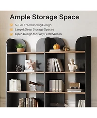 Tribesigns 70.87-Inch Tall Double Wide Bookcase with Open Shelves, Set of 2