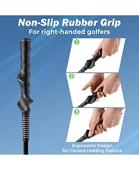 Mecale Golf Swing Trainer Stick with Weighted Head, 47"/40"/31.5" Practice Aid