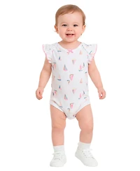 Sperry Baby Girls' Short-Sleeve Bodysuit with Rattle, 2-Piece Set