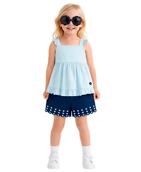 Sperry Baby Girls' Sleeveless Tank Top & Shorts with Sunglass, 2-Piece Set