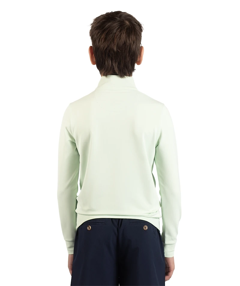 TailorByrd Boys Micro Grid Textured Performance Quarter Zip