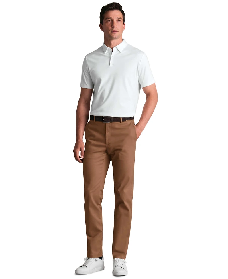 Charles Tyrwhitt Men's Toffee Slim-Fit Ultimate Chinos Pants