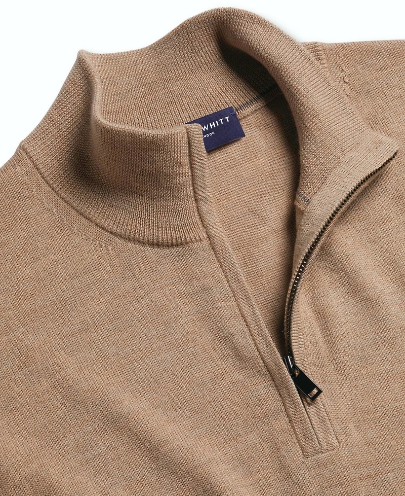 Charles Tyrwhitt Men's Long Sleeve Quarter-Zip Merino Wool Sweater