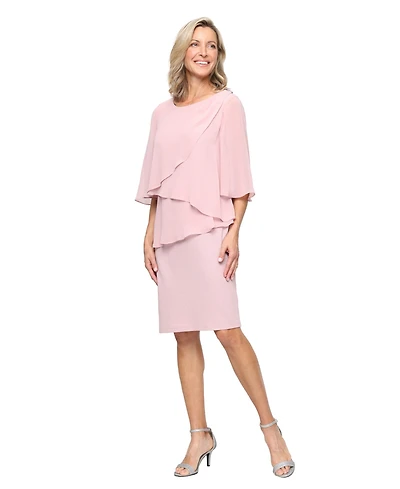 Sl Fashions Women's Glitter Knit Sheath Dress