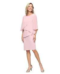 Sl Fashions Women's Glitter Knit Sheath Dress