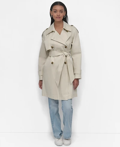 Dkny Jeans Women's Double Breasted Trench Coat