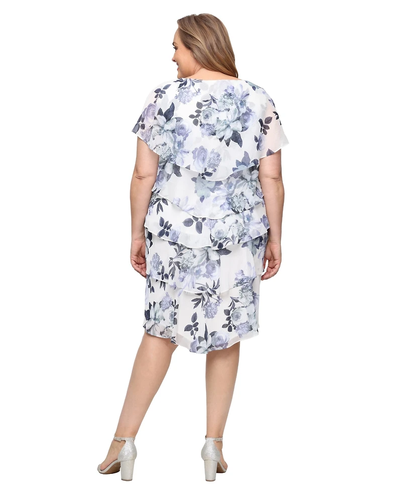 Sl Fashions Plus Chiffon A-Line Dress