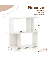 Sugift 3-Tier Bookshelf with Display Shelf for Small Space