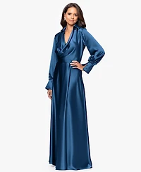 Xscape Women's Collared Long-Sleeve Dress