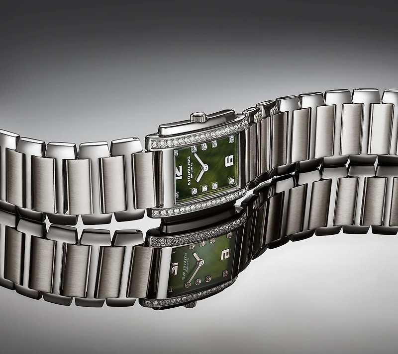 Stuhrling Serafine 4089.3 Women s Rectangular Quartz Watch, Mother-of-Pearl Dial & Swarovski Crystal Bezel