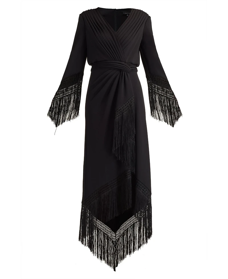 Tadashi Shoji Women's Azie Fringe Midi Dress