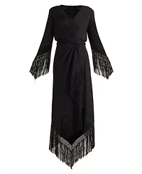 Tadashi Shoji Women's Azie Fringe Midi Dress