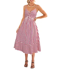 Cupshe Women's Dm Me Striped Midi Beach Dress
