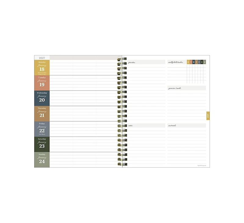 Tf Publishing Paper Goods July 2026 - June 2027 Repeated Posies Medium Weekly Monthly Planner