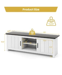 Sugift Tv Stand with 2 Cabinets and Open Shelves for TVs up to 65 Inch-