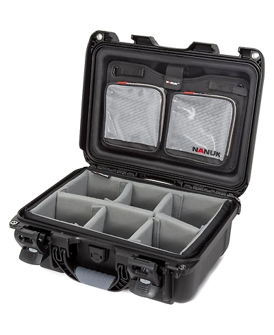 Nanuk 915 Waterproof Hard Case with 2-Pocket Lid Organizer and Padded Divider