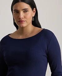 Lauren Ralph Plus Boat Neck Top