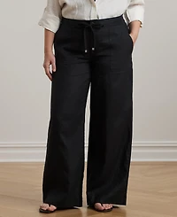 Lauren Ralph Plus-Size 100% Linen Wide-Leg Pants