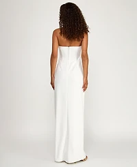 Seni & Cade Juniors' Hardware-Trim Strapless Gown