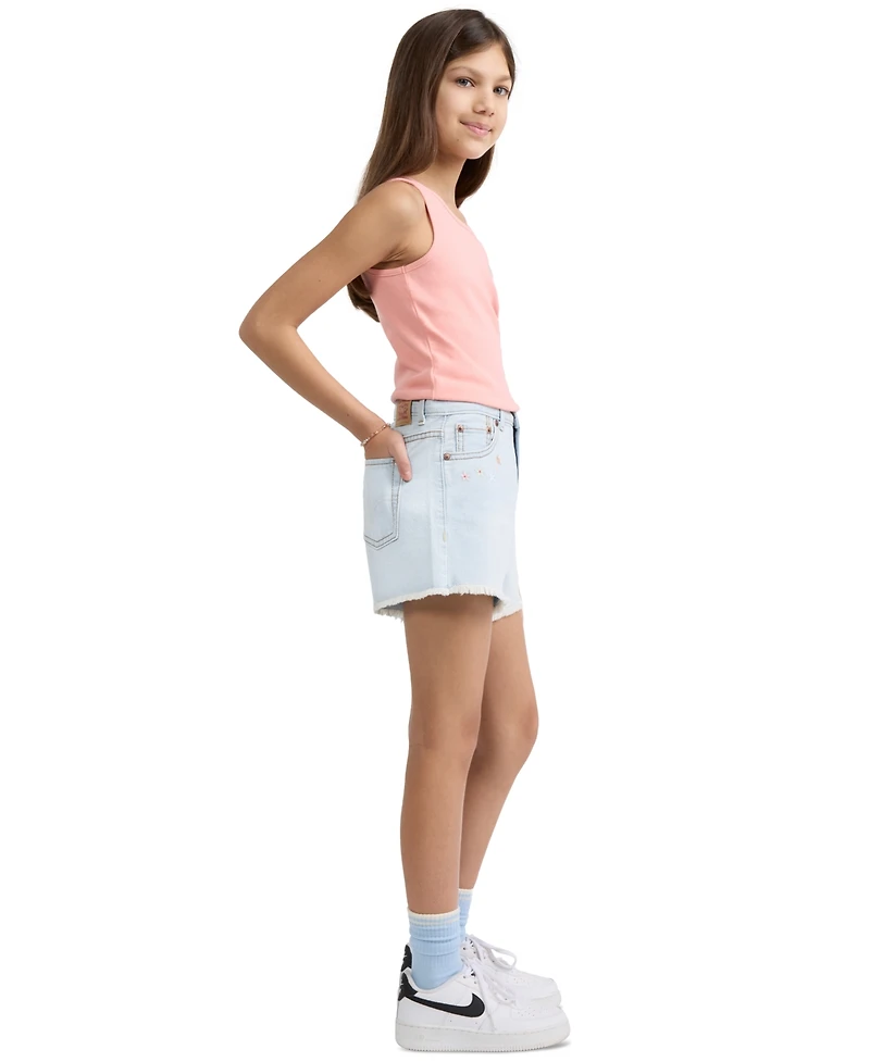 Levi's Girls' 7-16 Crochet Applique A-Line Shorts