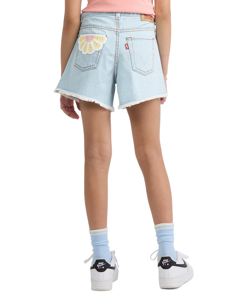 Levi's Girls' 7-16 Crochet Applique A-Line Shorts