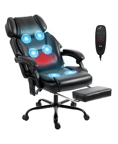 Homcom Massage Office Chair with Heat Reclining Function