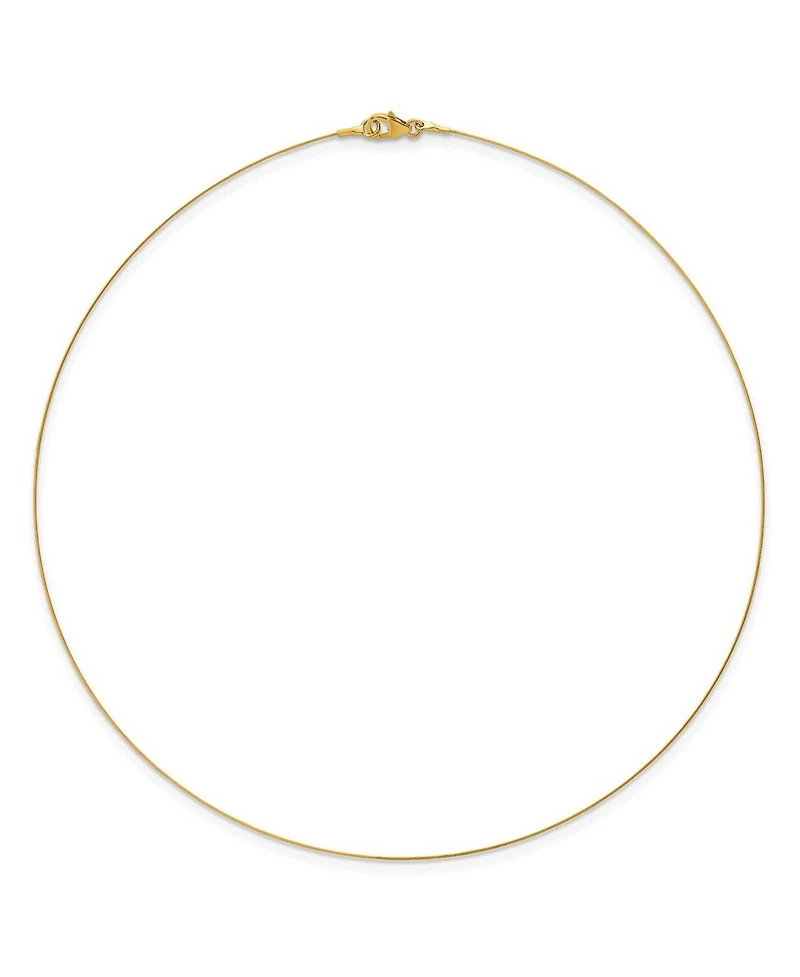 Curata Jewelry Solid 18K Yellow Gold Twisted Cable Collar Necklace 16 Inch or 18 Inch 0.5mm Wide Collar Necklace