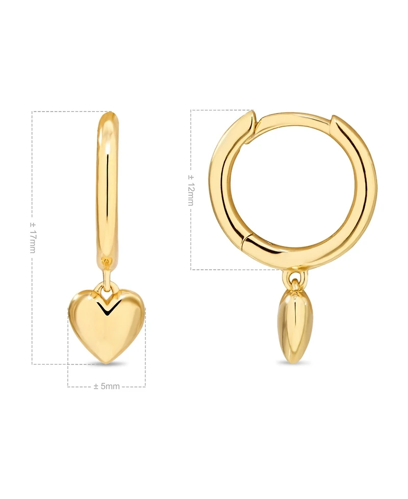 Devata Heart Hoop Earrings in Gold Plated Sterling Silver
