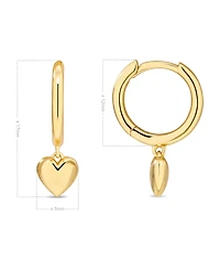 Devata Heart Hoop Earrings in Gold Plated Sterling Silver