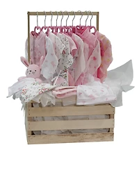 3 Stories Trading Baby Girls' First Year Baby Shower Gift Crate, 36-Piece Set