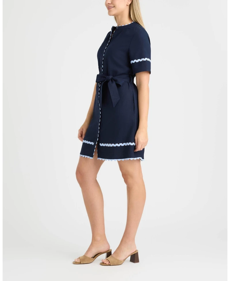 Ellen Tracy Women's Shirt Dress with Ric Rac Detail