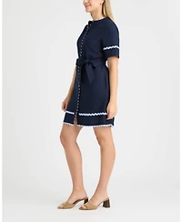 Ellen Tracy Women's Shirt Dress with Ric Rac Detail