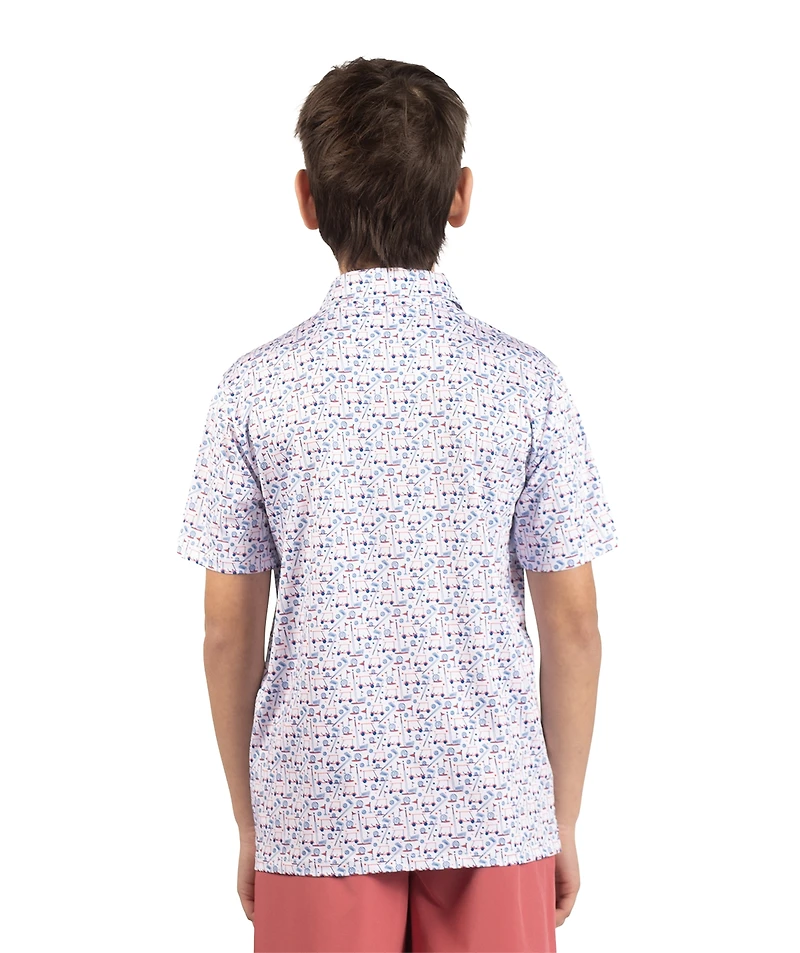 TailorByrd Boys Hole in One Printed Performance Polo