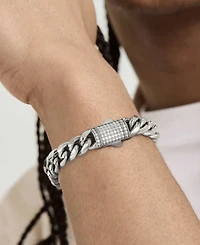 Rhona Sutton Men's Cuban Stainless Steel Chain Bracelet